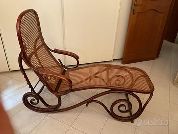 Sedia a sdraio in legno d'epoca (fine 800)