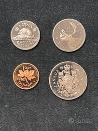 Canada lotto 4 monete proof 1985
