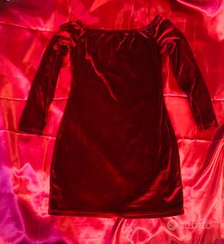 Abito in velluto bordeaux – taglia M ✨