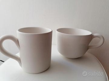 2 vasi di terracotta per piante design tazza