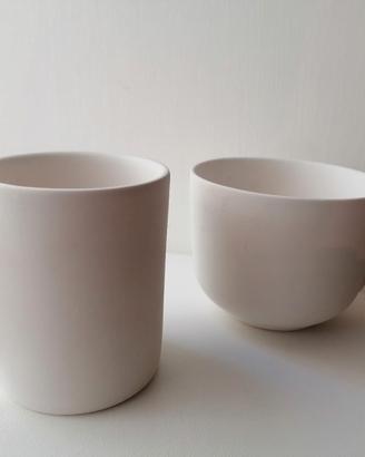 2 vasi di terracotta per piante design tazza