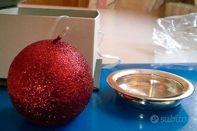 Portacandela in argento 925 con candela rossa