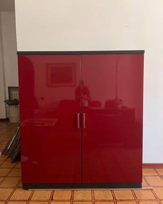 Mobile contenitore rosso lucido 2 ante