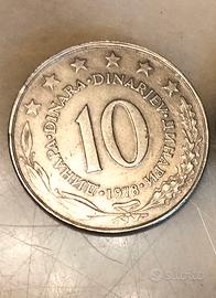 Moneta 10 Dinari del 1978
