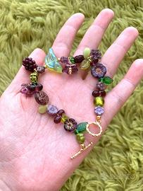 Bracciale artigianale “Grape Garden” con perline