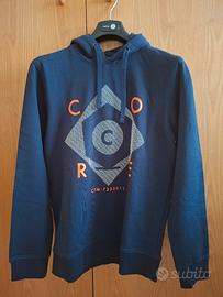 Felpa, uomo, blu con cappuccio