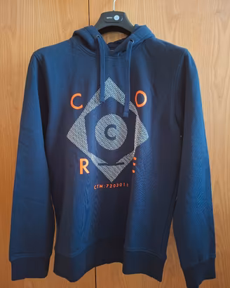 Felpa, uomo, blu con cappuccio