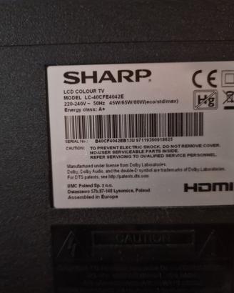 tv sharp lcd 40 pollici