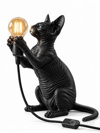 Portalampada gatto Sphynx - Scultura di Design