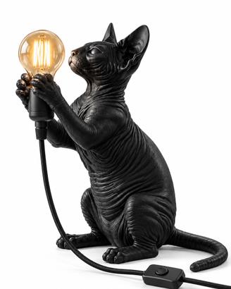 Portalampada gatto Sphynx - Scultura di Design