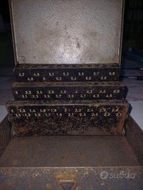 scatola in ferro punte trapano vintage diverse mis
