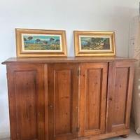 Credenza legno vecchio 4 ante
