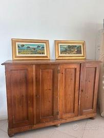 Credenza legno vecchio 4 ante