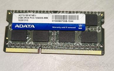 ram sodimm ddr3 2gb pc3-10600 adata