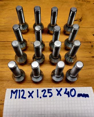 Viti cerchi in lega M12x1.25 lunghe (16 pezzi)