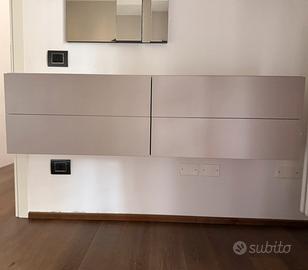 Mobile sospeso laccato opaco tortora 128,5 cm