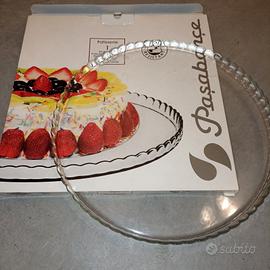 piatto pasticceria trasparente in vetro