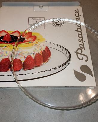 piatto pasticceria trasparente in vetro