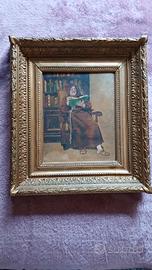Quadro antico fine ottocento firma non leggibile