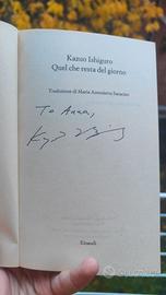 Libro AUTOGRAFO Kazuo Ishiguro, TheRemainsoftheDay