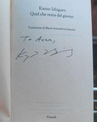 Libro AUTOGRAFO Kazuo Ishiguro, TheRemainsoftheDay