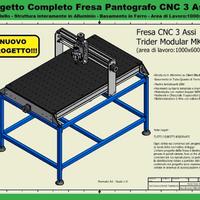 Progetto pantografo FRESA CNC 3 assi in alluminio