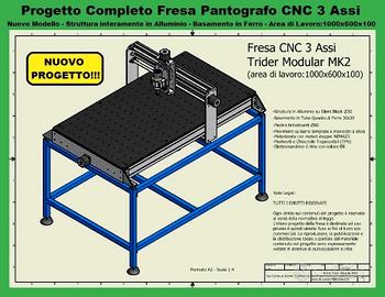 Progetto pantografo FRESA CNC 3 assi in alluminio