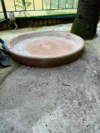 Ciotola con sottovaso in terracotta rotondo
