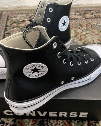 Converse platform all leather black