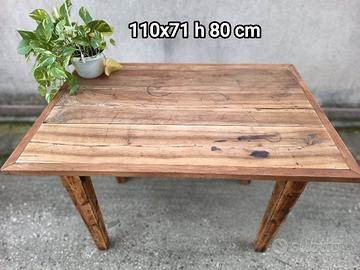 piccolo tavolo da osteria restaurato in noce