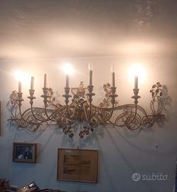 Applique Vintage Lampadario epoca in ferro battuto