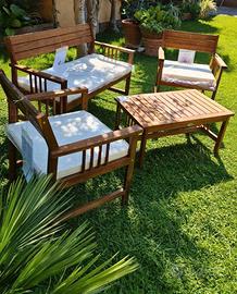 Set Relax Giardino Acacia Massello NUOVI SCATOLA 