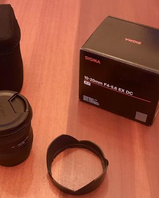 Obiettivo grandangolo Sigma 10-20 per Canon