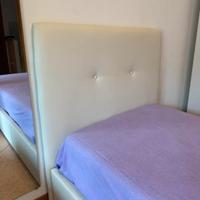 Letto singolo contenitore bianco con materasso