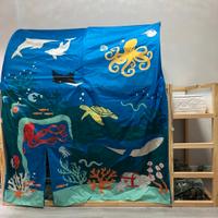 letto kura ikea con materasso e doppia tenda 