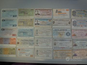 Lotto 44 miniassegni anni 70