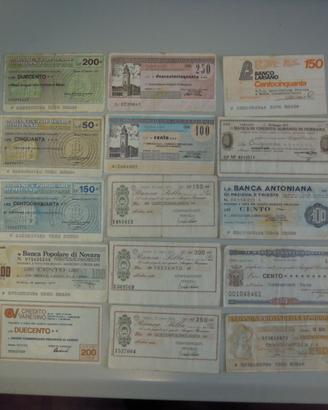 Lotto 44 miniassegni anni 70