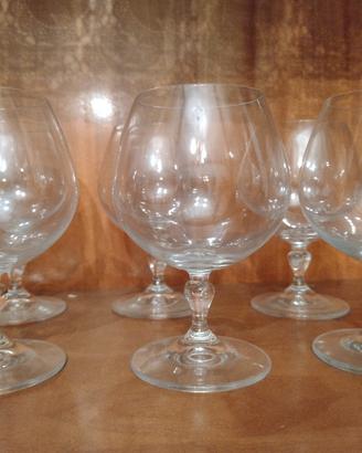 6 Bicchieri vintage baloon in cristallo 