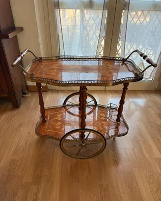 Carrello bar vintage stile Hollywood Regency