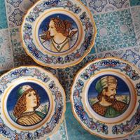 Lotto tre piatti Ceramiche Deruta per Perugina
