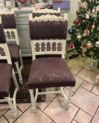 Sedie antiquariato in legno tappezzate