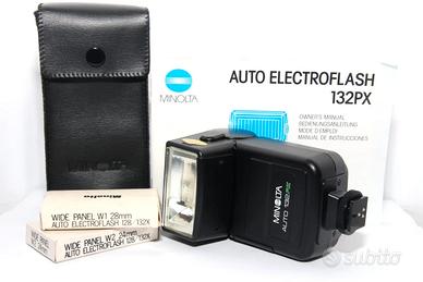MINOLTA FLASH AUTO 132PX con Custodia e Diffusori