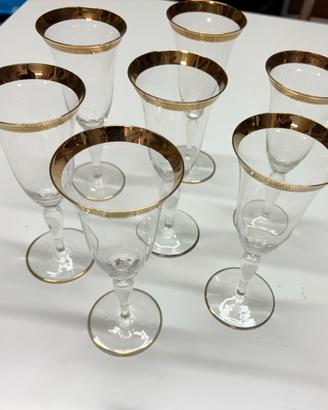 Servizio 7 Calici Vintage in Cristallo con Bordo i