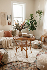 Tavolino Artigianale in Bambù e Legno