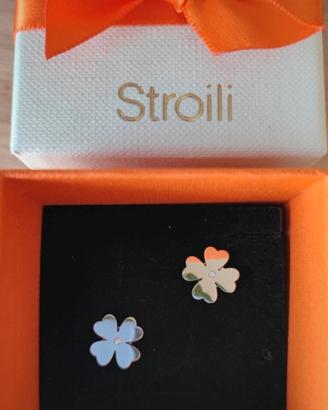 Orecchini Lobo Lady Chic Acciaio Cristallo - Stroi