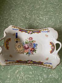 Vassoio in porcellana stile Limoges con manici