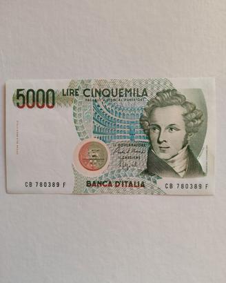 Italia - Banconota FdS da 5.000 Lire "Bellini"