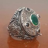 anello uomo argento 925 berbero giada etnico