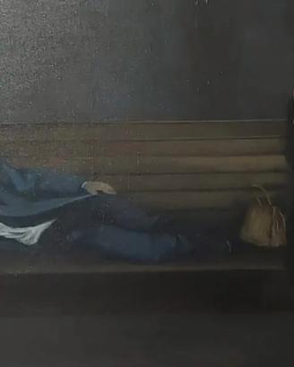 quadro Luciano Caldari  l'attesa  olio