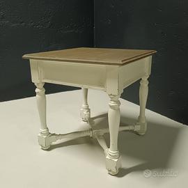 Tavolino Shabby Originale 60x60x60h Tavolo Bianco